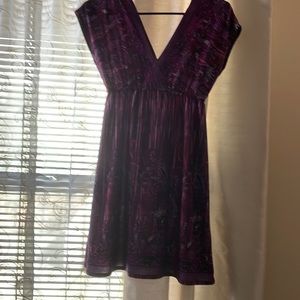 Cute deep v cut purple/white/ dark pink dress.